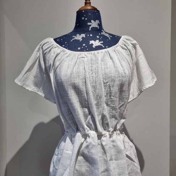 Billabong x Steph Claire Smith Pure White Mini Dress Size Eco-Conscious Fabric - Picture 4 of 9